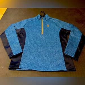 Spyder Men’s 1/4 Zip Pullover - Medium (Blue/Orange)